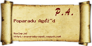 Poparadu Agád névjegykártya
